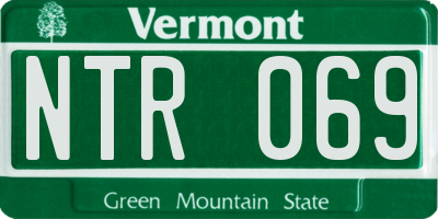 VT license plate NTR069