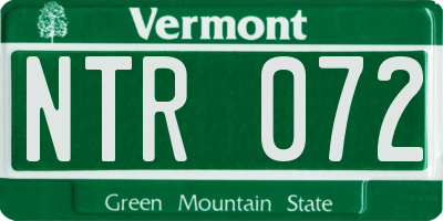 VT license plate NTR072