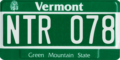 VT license plate NTR078