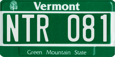 VT license plate NTR081