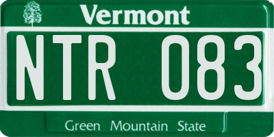 VT license plate NTR083