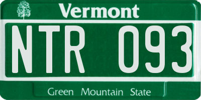 VT license plate NTR093