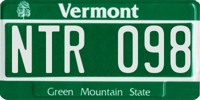 VT license plate NTR098
