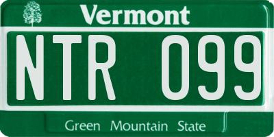 VT license plate NTR099