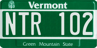VT license plate NTR102