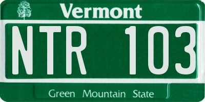 VT license plate NTR103