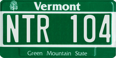 VT license plate NTR104