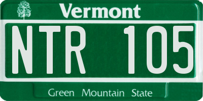 VT license plate NTR105