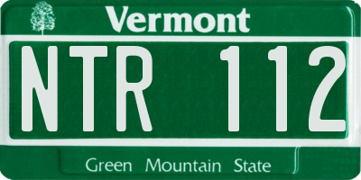 VT license plate NTR112