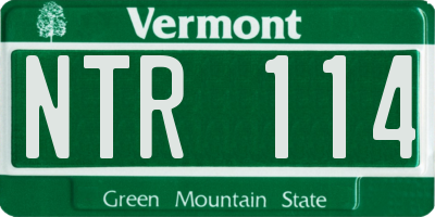 VT license plate NTR114