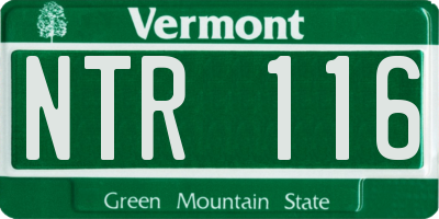 VT license plate NTR116