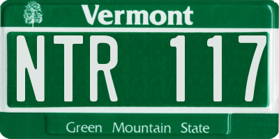 VT license plate NTR117