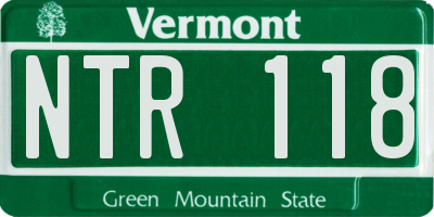 VT license plate NTR118
