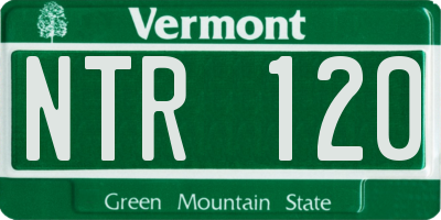 VT license plate NTR120