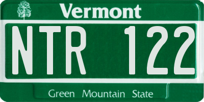 VT license plate NTR122