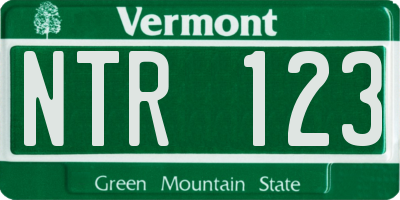 VT license plate NTR123
