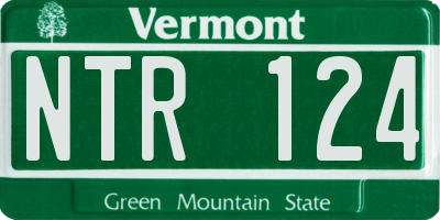 VT license plate NTR124