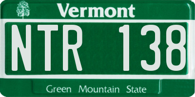 VT license plate NTR138