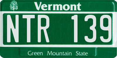 VT license plate NTR139