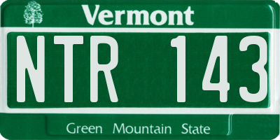 VT license plate NTR143