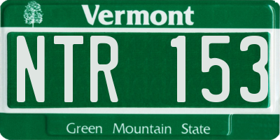 VT license plate NTR153