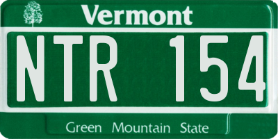 VT license plate NTR154