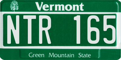 VT license plate NTR165