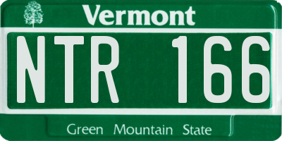 VT license plate NTR166