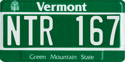 VT license plate NTR167
