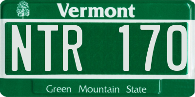 VT license plate NTR170