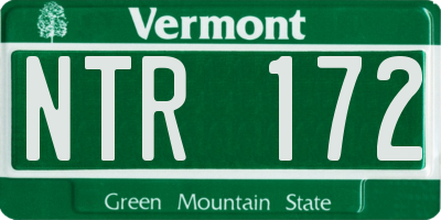 VT license plate NTR172