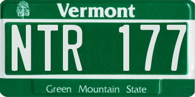 VT license plate NTR177
