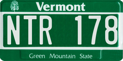 VT license plate NTR178