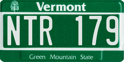 VT license plate NTR179