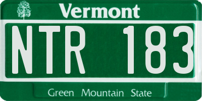 VT license plate NTR183