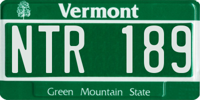 VT license plate NTR189