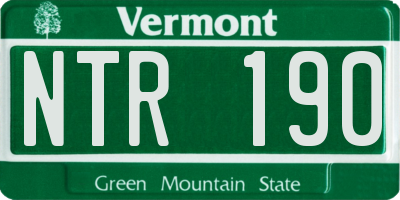 VT license plate NTR190