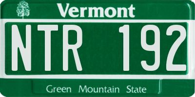 VT license plate NTR192