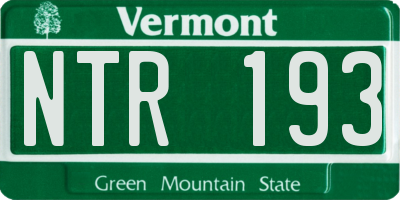 VT license plate NTR193