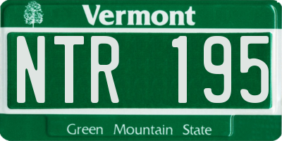 VT license plate NTR195