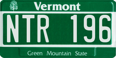 VT license plate NTR196