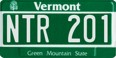 VT license plate NTR201