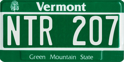 VT license plate NTR207