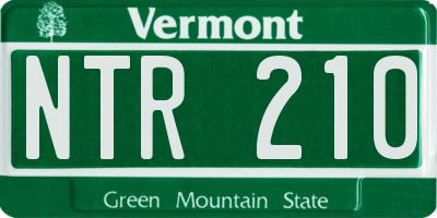 VT license plate NTR210