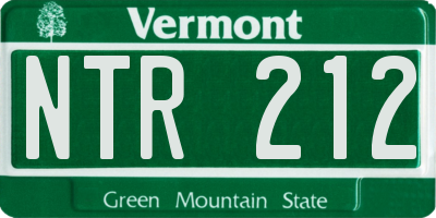 VT license plate NTR212