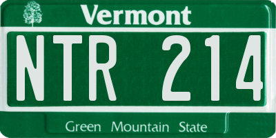 VT license plate NTR214