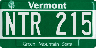 VT license plate NTR215