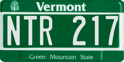 VT license plate NTR217