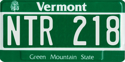VT license plate NTR218