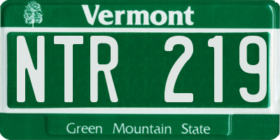 VT license plate NTR219